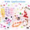 TINKRSTUFF Assorted 400PCS 8 Colors Mixed Acrylic Beads for Bracelet Making, Flower Bow Butterfly GummyBear Aesthetic Bracelet Charms,Cute Beads for Jewelry Making DIY Necklace Keychain Phone Charm